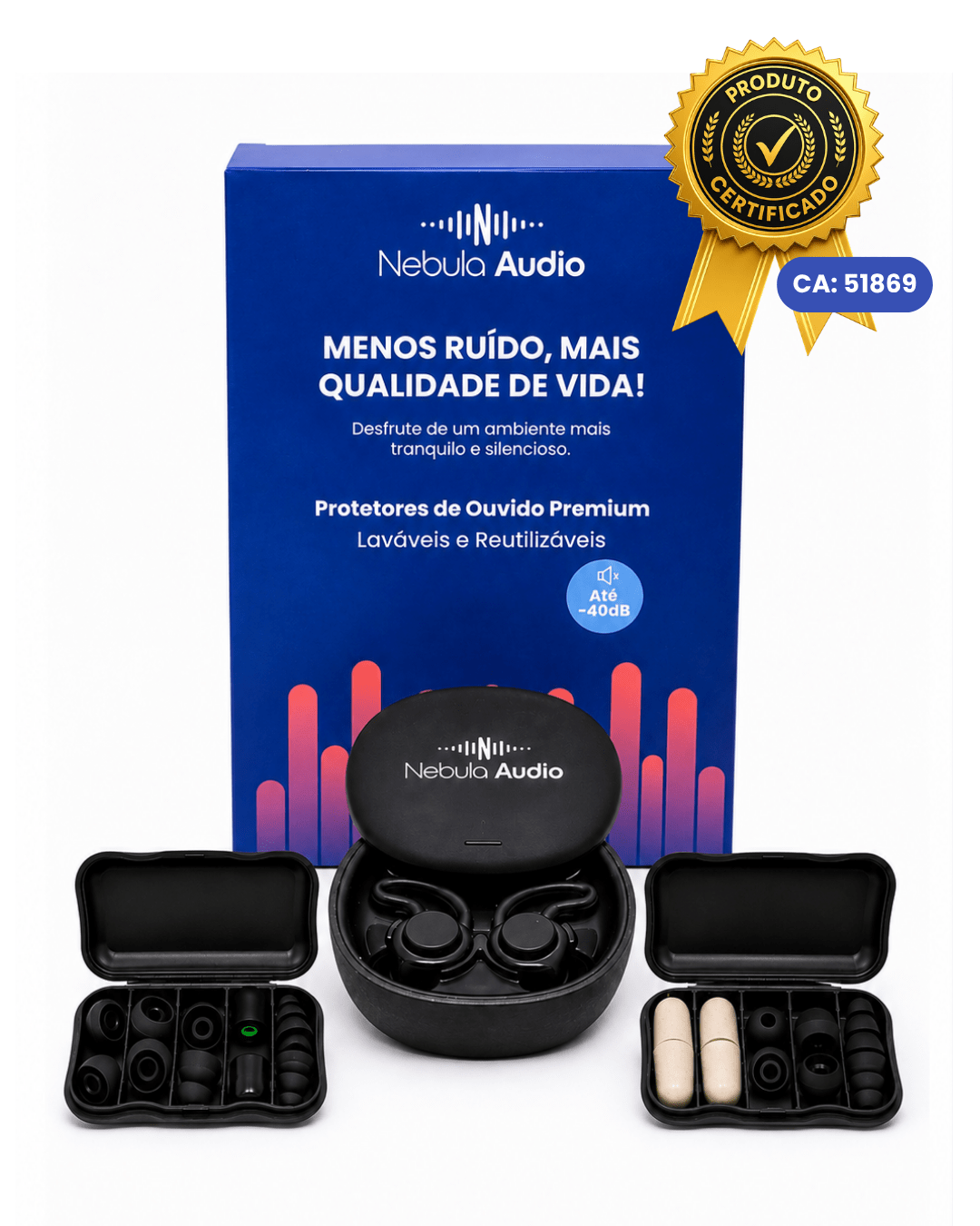 Protetor de Ouvido Quiet PRO 2 - Certificado - Nebula Audio